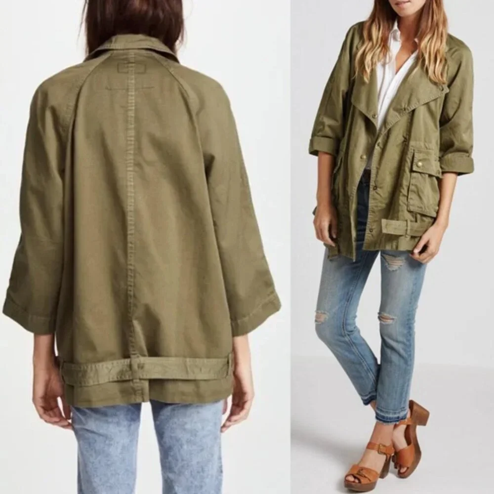 Current Elliott The Infantry Jacket Army Olive Green Utility Double Breasted XS - Picture 2 of 16